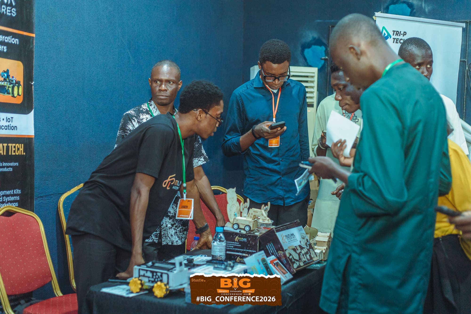 Attendees exploring an exhibition stand